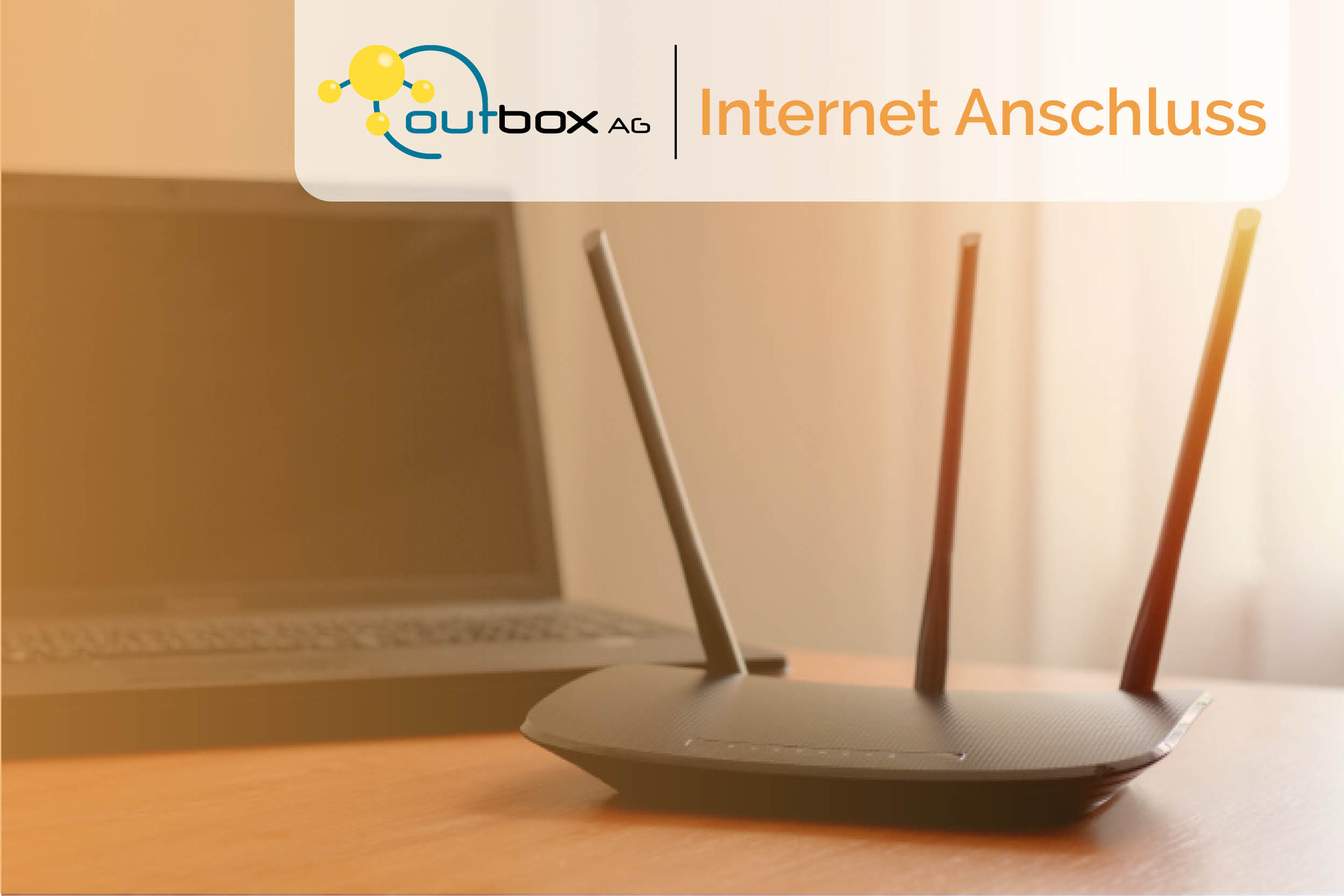 Internet Router auf einem Tisch für outbox Internet Anschluss